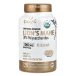 Nutri, Organic Lion's Mane, 10:1 Dual Extraction, 1,900 mg, 120 Organic Capsules (633 mg per Capsule)