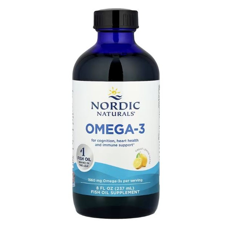 healthkoto-product-NOR-OL273 Nordic Naturals, Omega-3, Lemon, 1,560 mg, 8 fl oz (237 ml) - Image 1