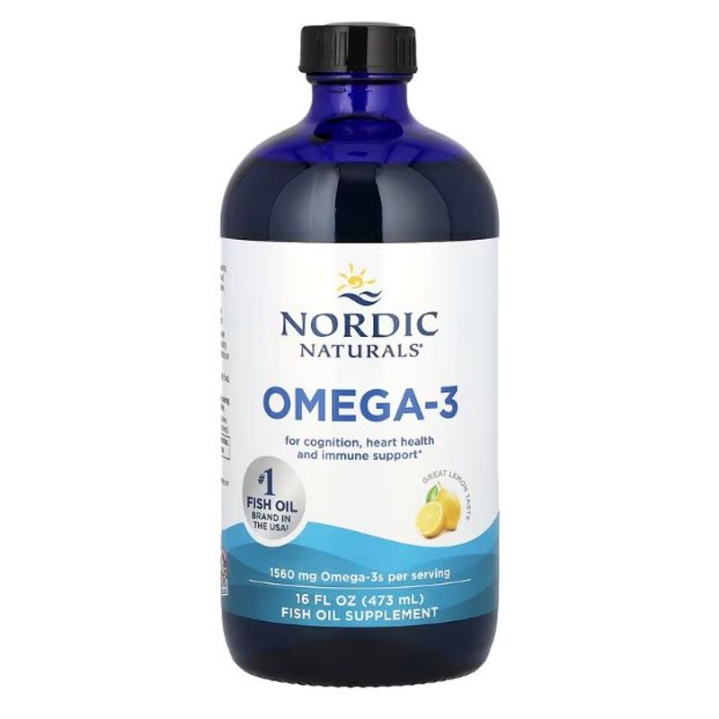 healthkoto-product-NOR-OL473 Nordic Naturals, Omega-3, Lemon, 1,560 mg, 16 fl oz (473 ml) - Image 1