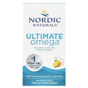 Nordic Naturals, Ultimate Omega, Lemon, 1,280 mg, 60 Soft Gels (640 mg per Soft Gel)