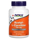 Now Foods, Acetyl-L Carnitine, 750 mg, 90 Tablets