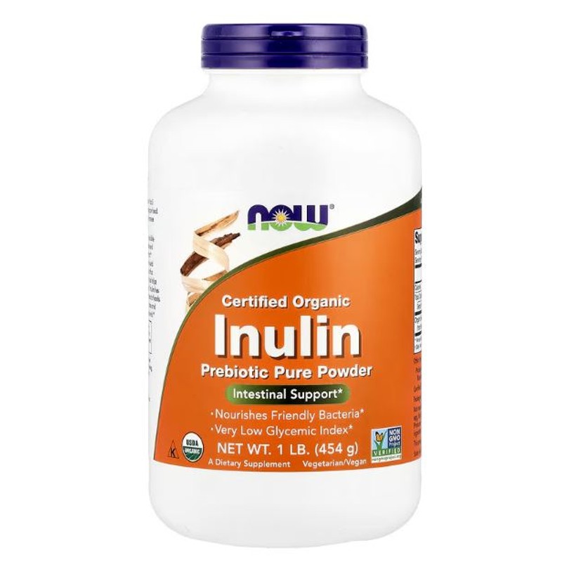 healthkoto-product-NOW-IO454 Now Foods, Certified Organic Inulin, Prebiotic Pure Powder, 1LB (454 g) - Image 1