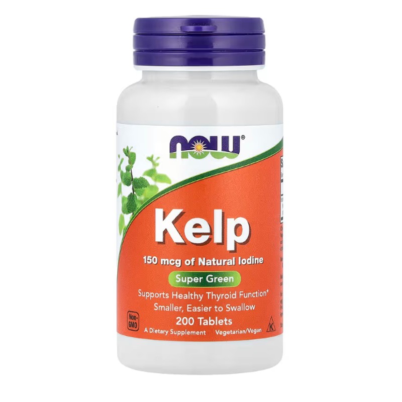 healthkoto-product-NOW-KT250 NOW Foods, Kelp, 150 mcg, 200 Tablets - Image 1