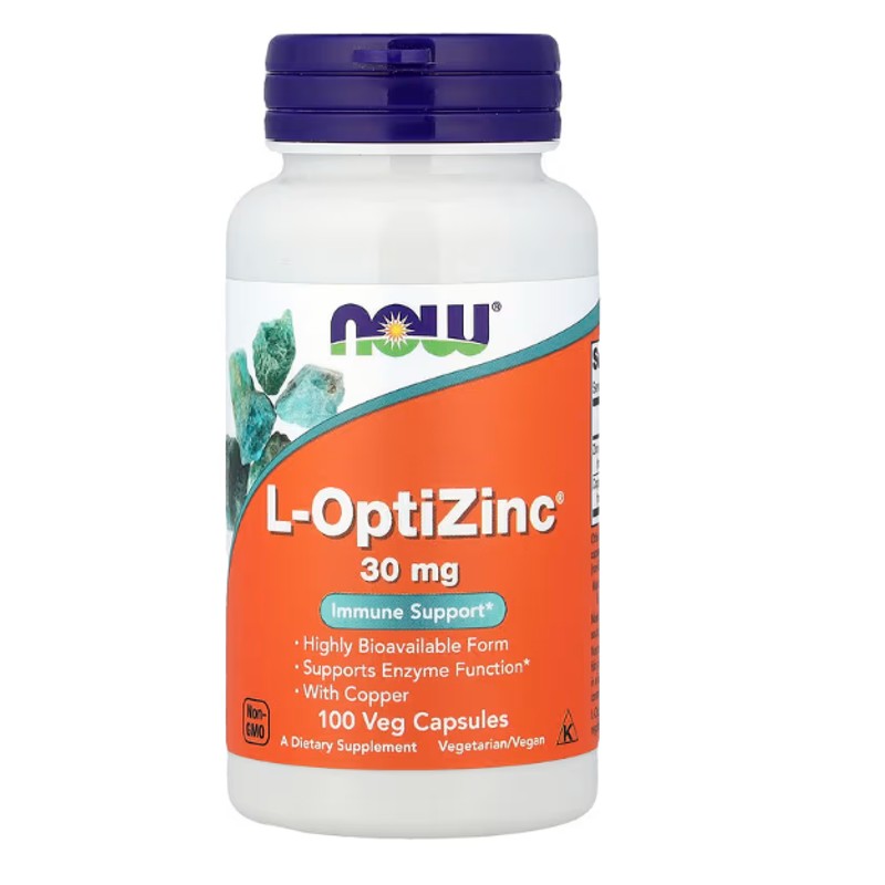 healthkoto-product-NOW-LO100 NOW Foods, L-OptiZinc, 30 mg, 100 Veg Capsules - Image 1
