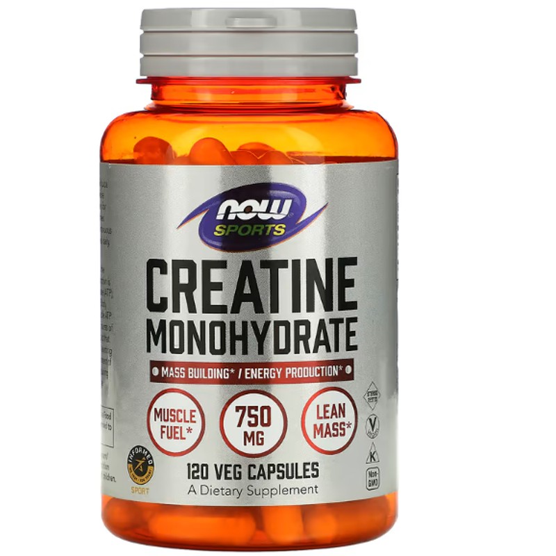 healthkoto-product-NOW-SC120 NOW Foods, Sports, Creatine Monohydrate, 120 Veg Capsules (750 mg per Capsule) - Image 1