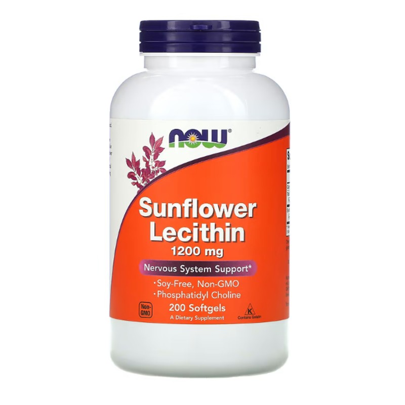 healthkoto-product-NOW-SL200 Now Foods, Sunflower Lecithin 1200 mg, 200 Softgels - Image 1