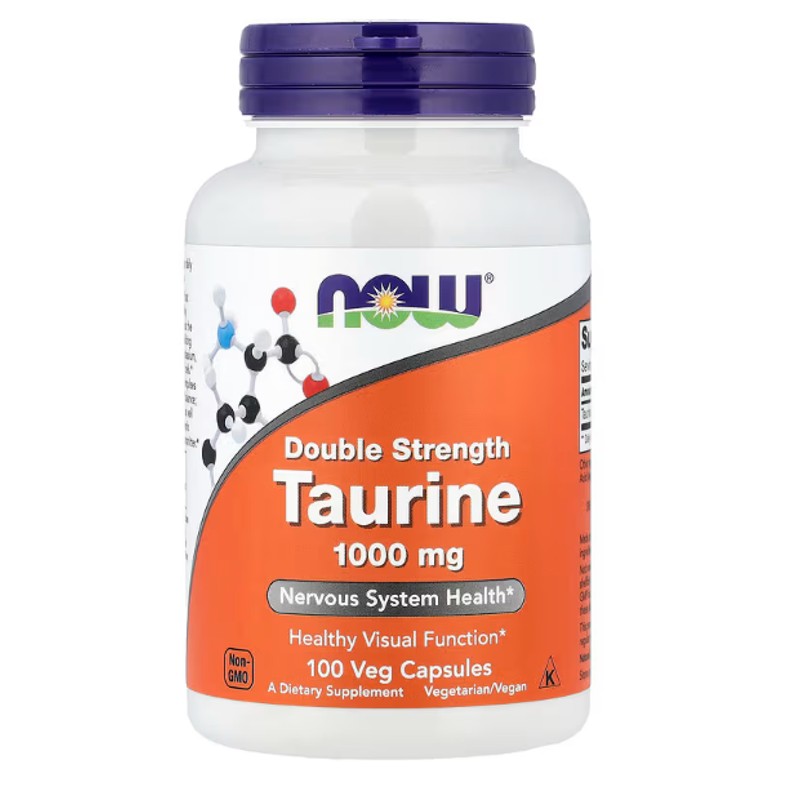 healthkoto-product-NOW-TD100 Now Foods, Taurine, Double Strength, 1,000 mg, 100 Veg Capsules - Image 1