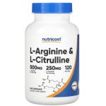 Nutricost, L-Arginine & L-Citrulline, 120 Capsules
