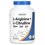 Nutricost, L-Arginine + L-Citrulline, 240 Capsules