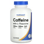 Nutricost, Caffeine With L-Theanine, 240 Capsules