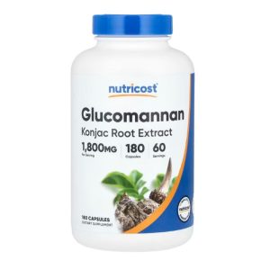 Nutricost, Glucomannan Konjac Root Extract, 1,800 mg, 180 Capsules (600 mg per Capsule)