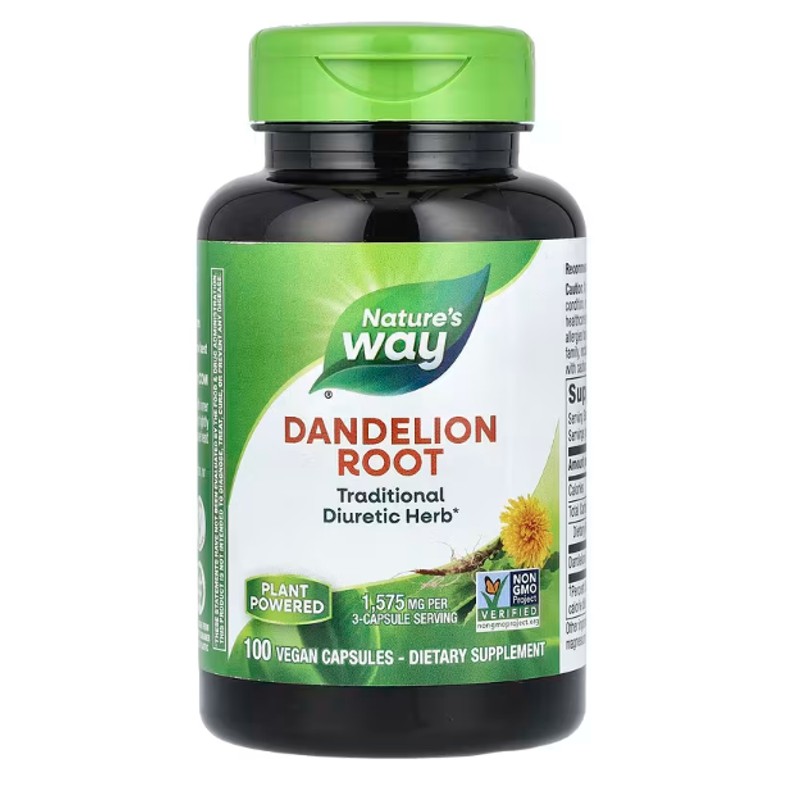healthkoto-product-NWY-DR100 Nature's Way, Dandelion Root, 525 mg, 100 Vegan Capsules - Image 1