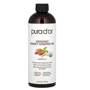 Pura D'or, Organic Sweet Almond Oil, 16 fl oz (473 ml)