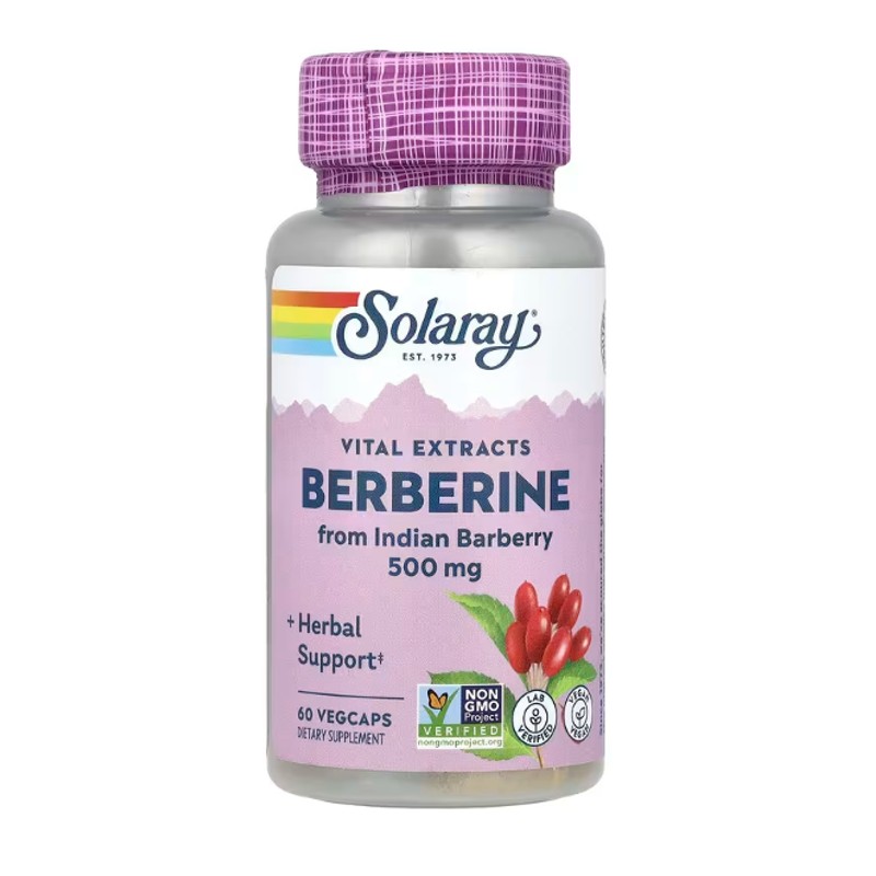 healthkoto-product-SOR-BB060 Solaray, Vital Extracts, Berberine, 500 mg, 60 VegCaps - Image 1