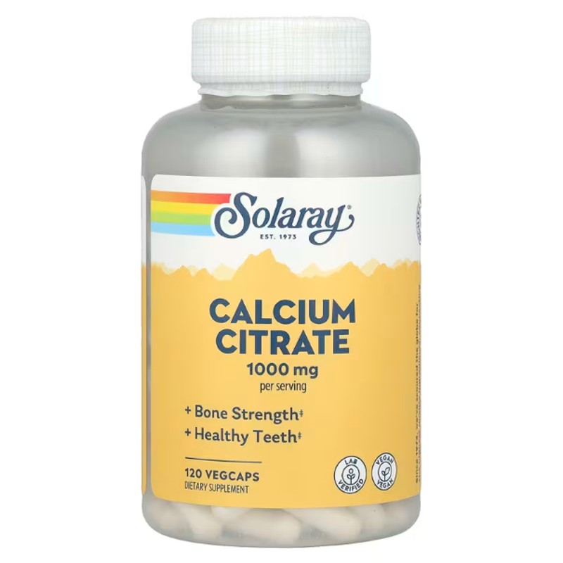 healthkoto-product-SOR-CC120 Solaray, Calcium Citrate, 1,000 mg, 120 VegCaps (250 mg per Capsule) - Image 1