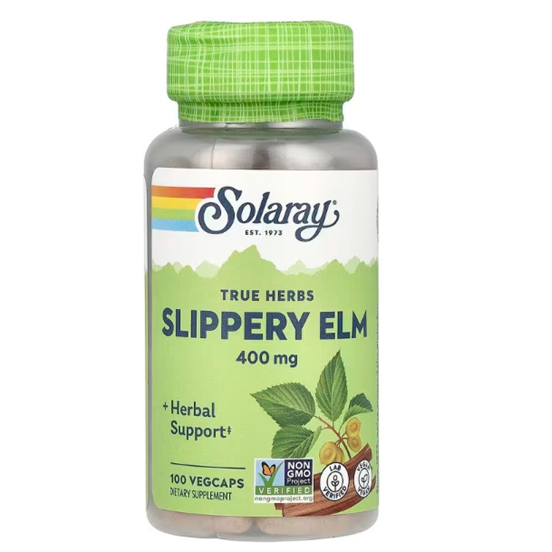 healthkoto-product-SOR-SE100 Solaray, True Herbs, Slippery Elm, 400 mg, 100 VegCaps - Image 1