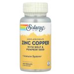 Solaray, Zinc Copper with Kelp & Pumpkin Seed, 100 VegCaps